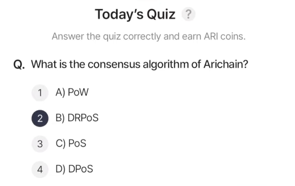 ARI Wallet Daily Quiz Answer 18 April 2025 (AriChain)